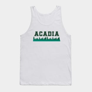 Acadia Dark Green Letters and Forest Tank Top